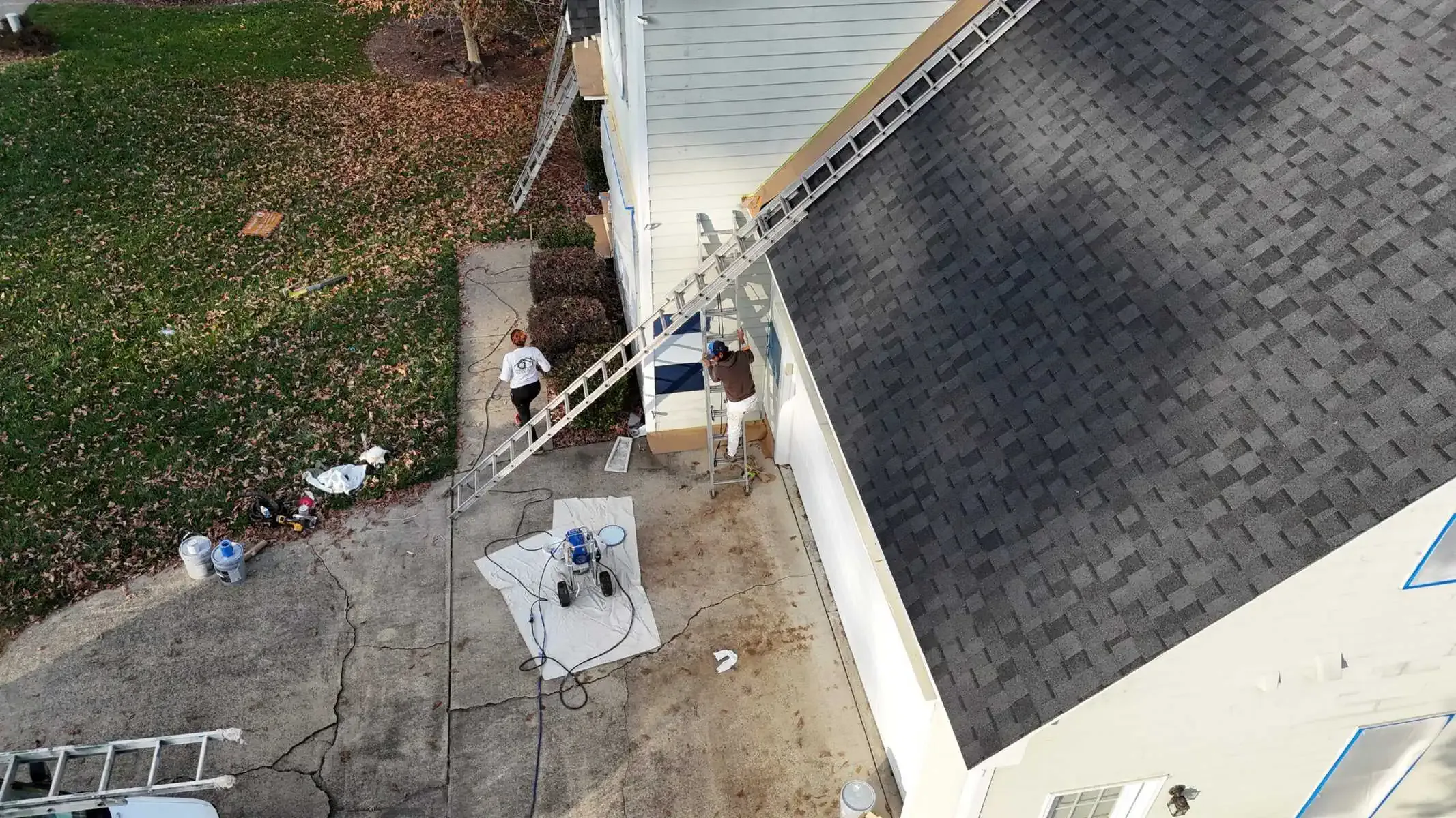 Storm damage repair — new flashing and shingle replacement.