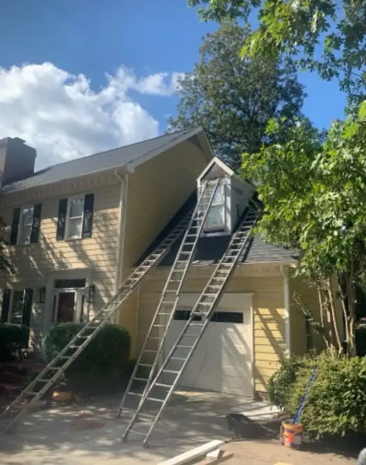 Full siding replacement with new house wrap and flashing.